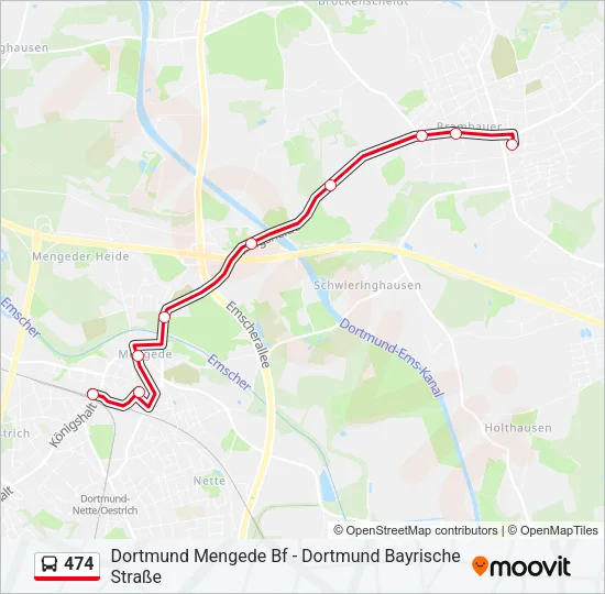 474 Bus Line Map