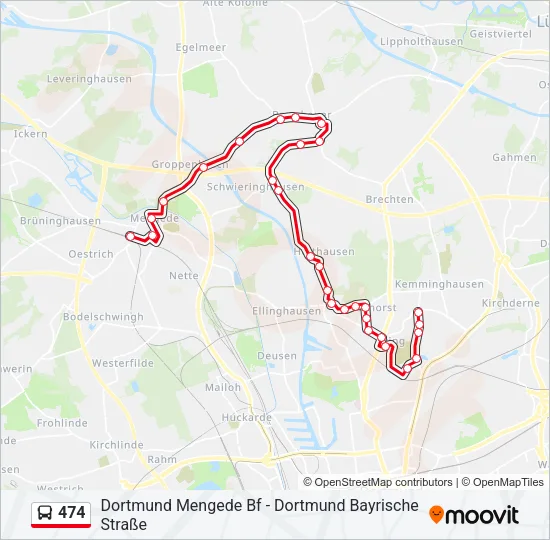 474 Bus Line Map