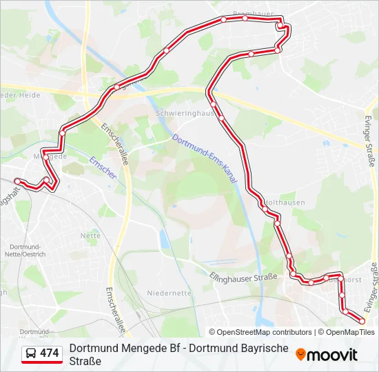 474 Bus Line Map