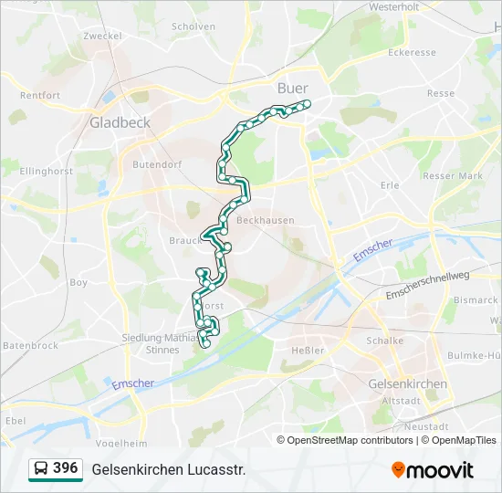 396 Bus Line Map