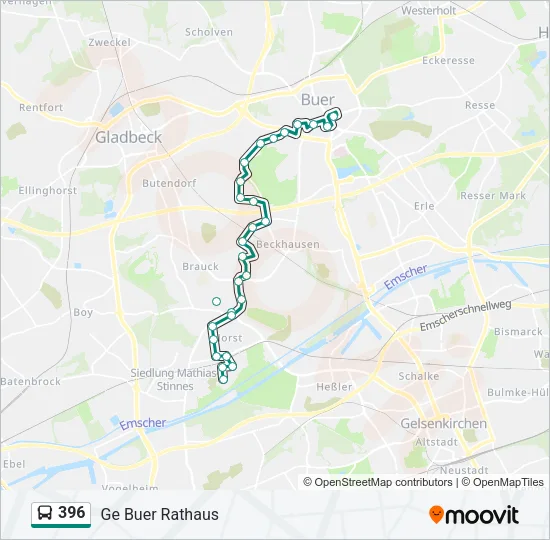 396 Bus Line Map
