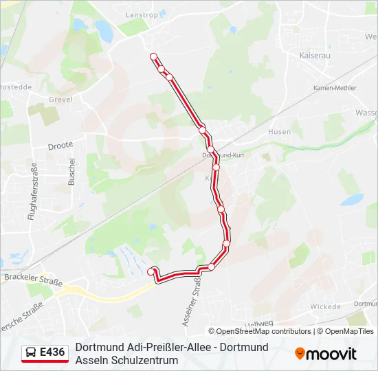 E436 Bus Line Map