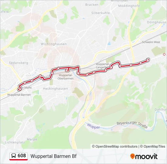 608 Bus Line Map