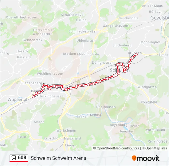 608 Bus Line Map