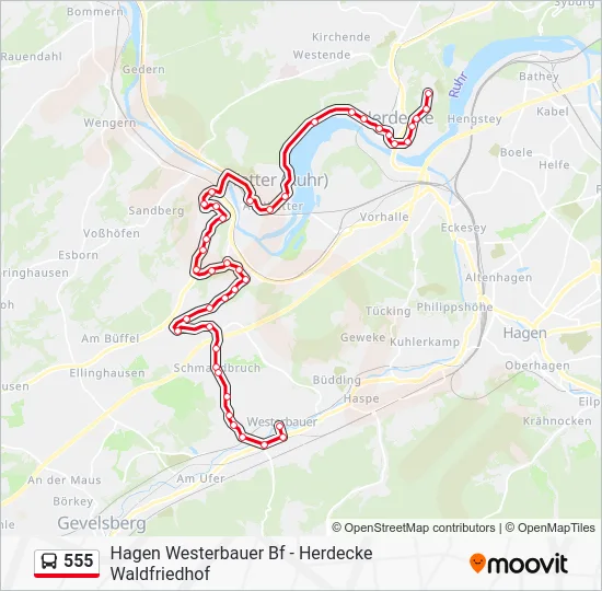 Автобус 555: карта маршрута