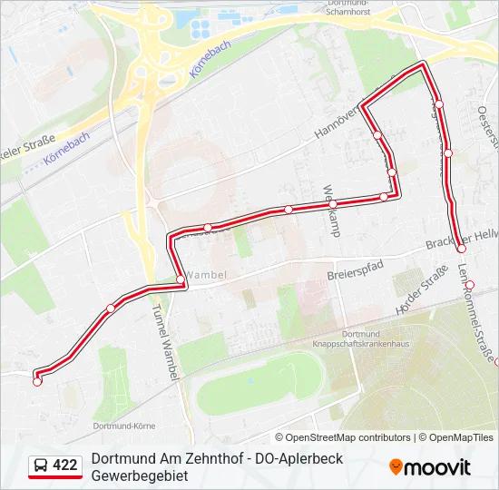 422 Bus Line Map