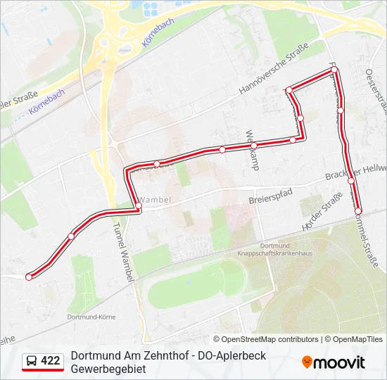 422 Bus Line Map