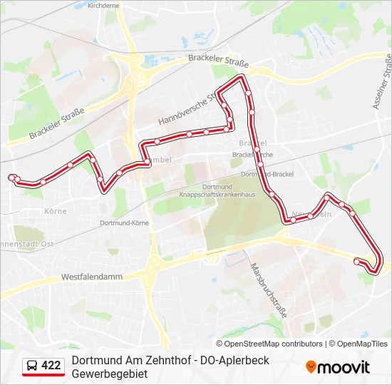 Автобус 422: карта маршрута