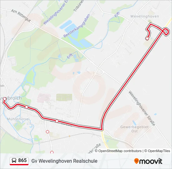 865 Bus Line Map