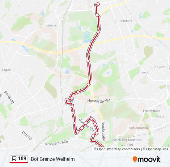 189 bus Line Map