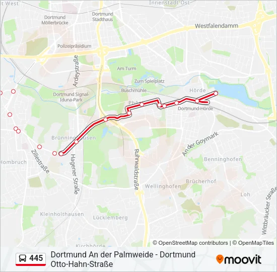 445 Bus Line Map