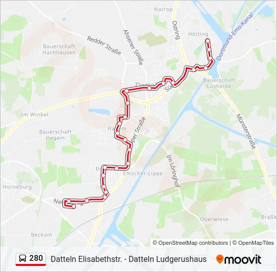 280 Bus Line Map