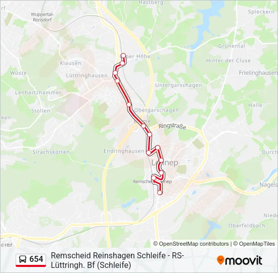 654 Bus Line Map