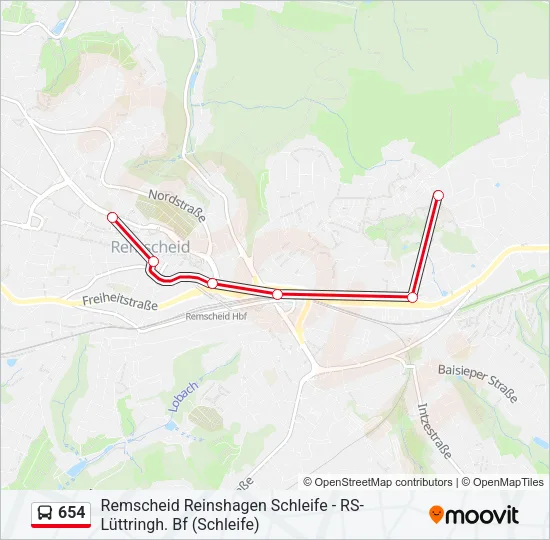 654 Bus Line Map