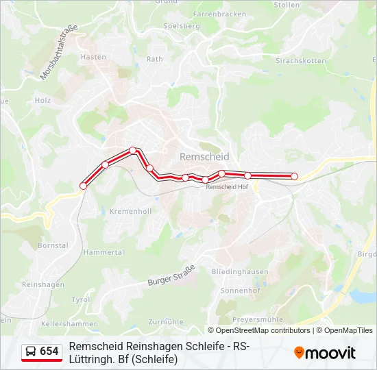 654 Bus Line Map