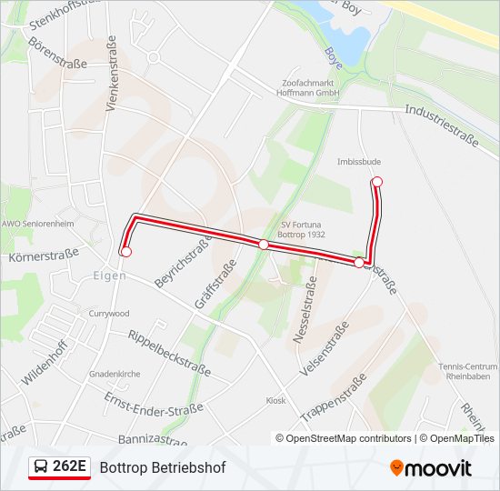 262E Bus Line Map