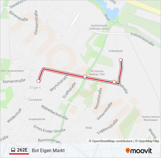 262E bus Line Map