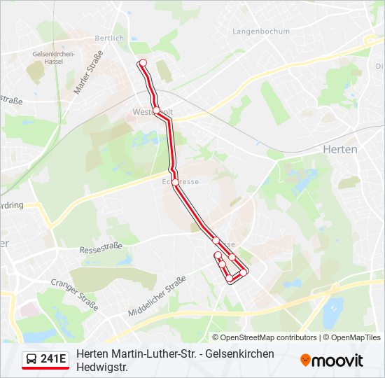 241E bus Line Map