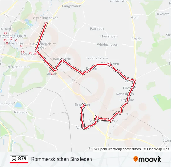 879 Bus Line Map