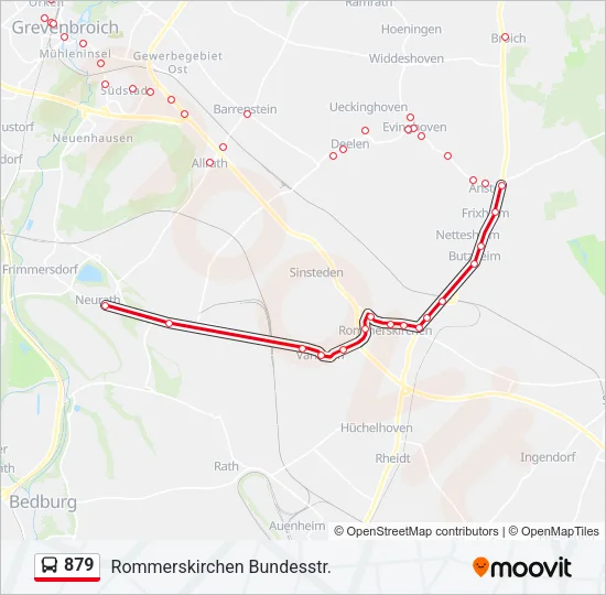 879 Bus Line Map