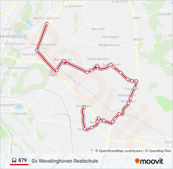 879 Bus Line Map
