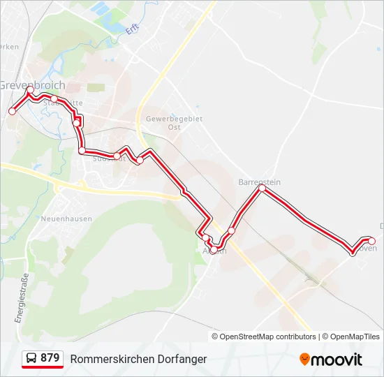 879 Bus Line Map