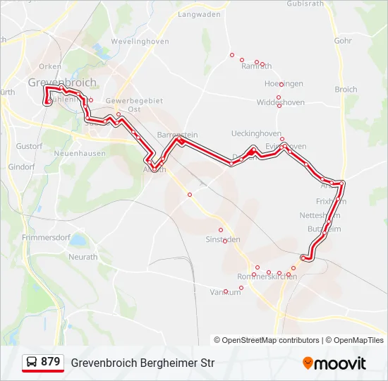 879 Bus Line Map