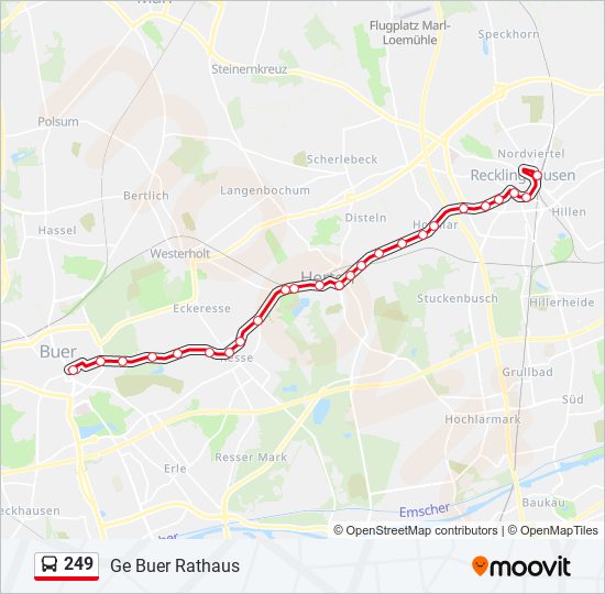 249 bus Line Map