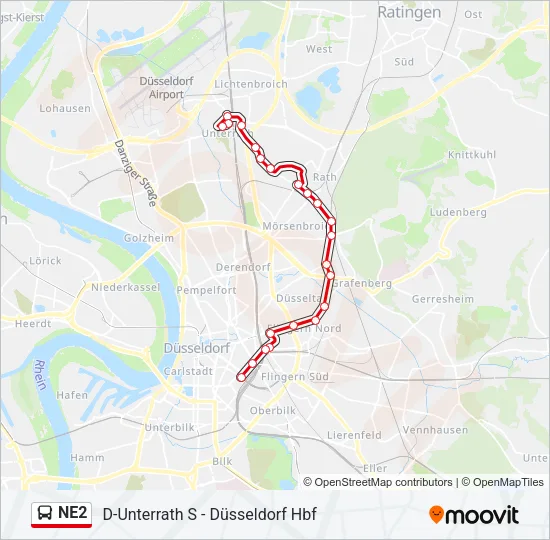 NE2 Bus Line Map