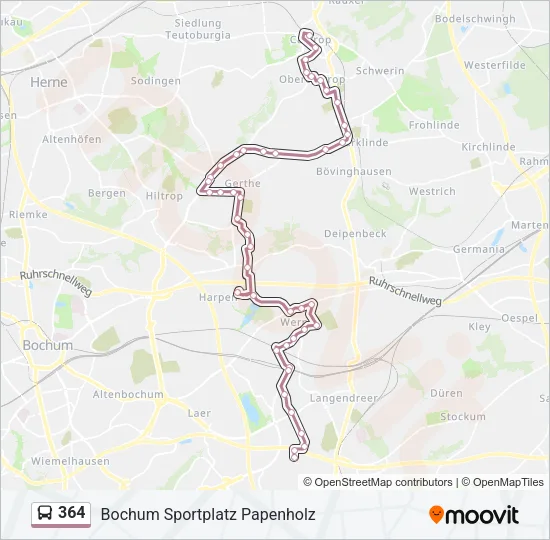 364 Bus Line Map