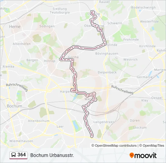 364 Bus Line Map