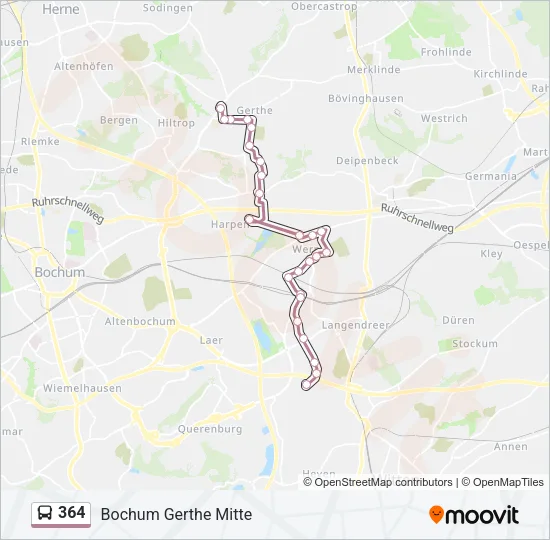 364 Bus Line Map
