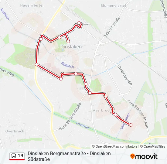 19 Bus Line Map