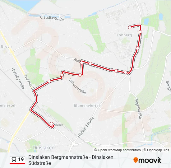 19 Bus Line Map