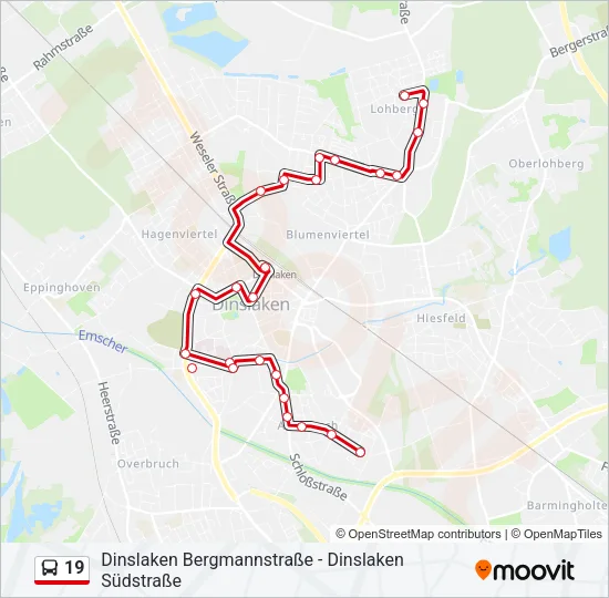 19 Bus Line Map