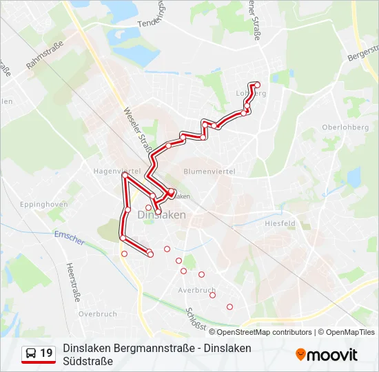 19 Bus Line Map