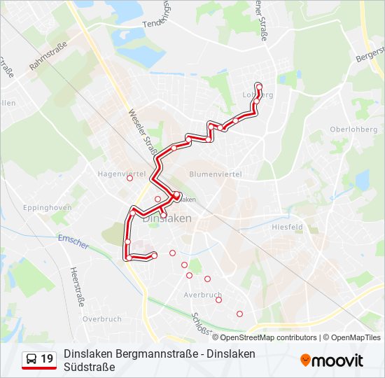 19 bus Line Map