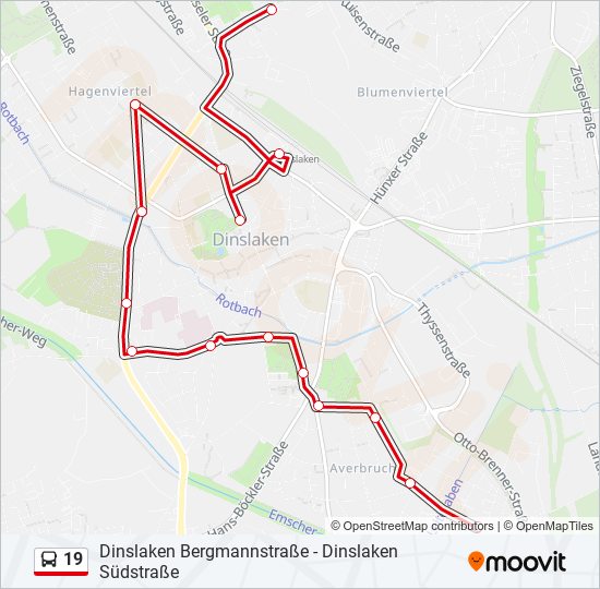 19 bus Line Map