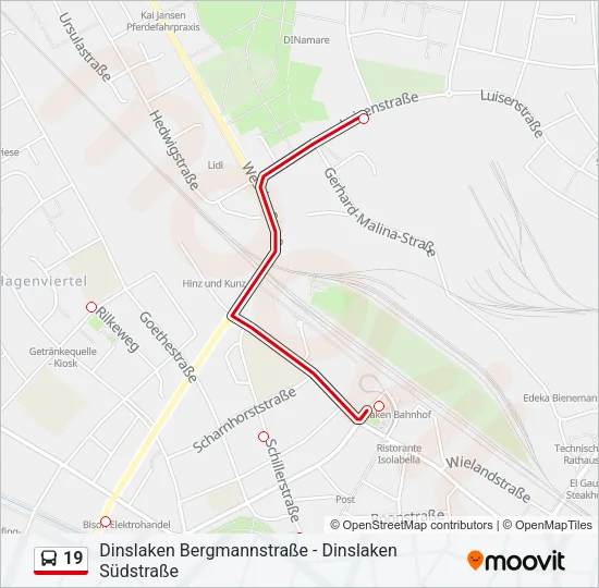 19 Bus Line Map