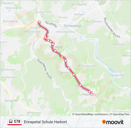 578 Bus Line Map