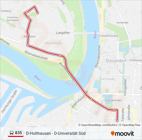 835 Bus Line Map