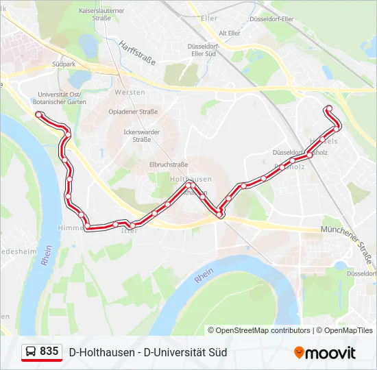 835 Bus Line Map