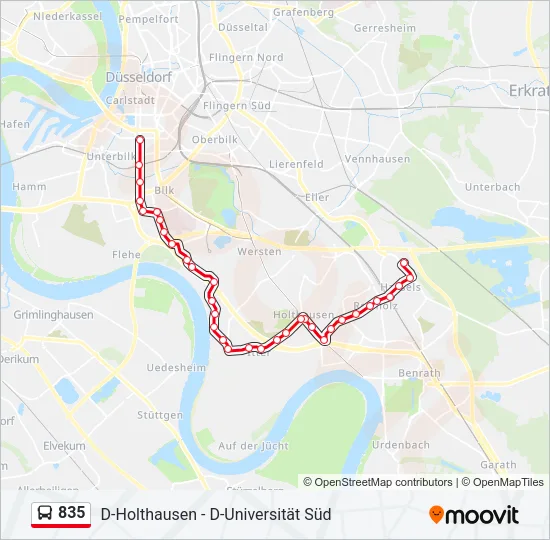 835 Bus Line Map