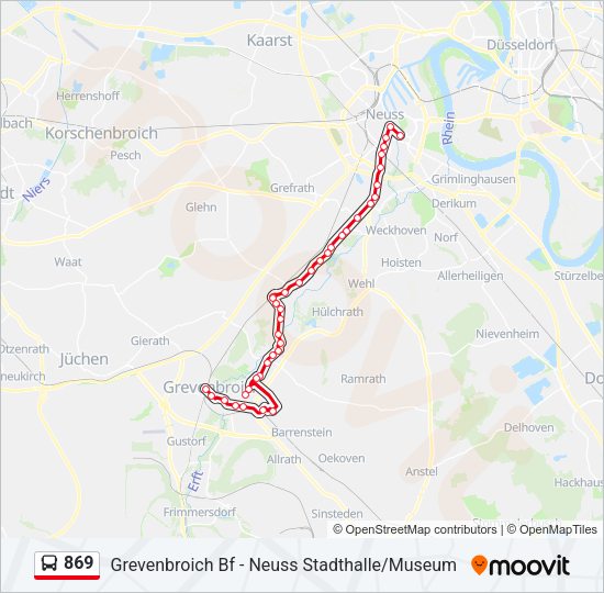 869 Bus Line Map