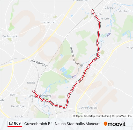 869 Bus Line Map
