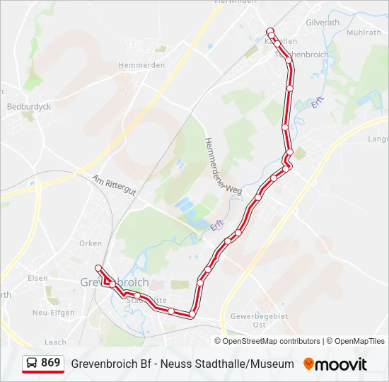 869 Bus Line Map