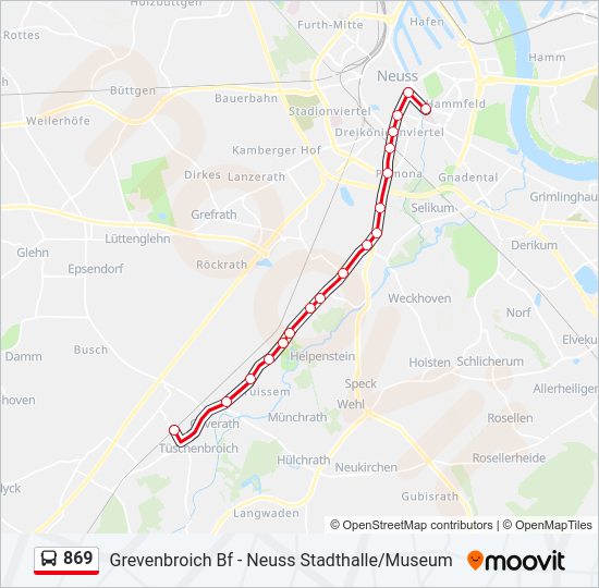 869 Bus Line Map