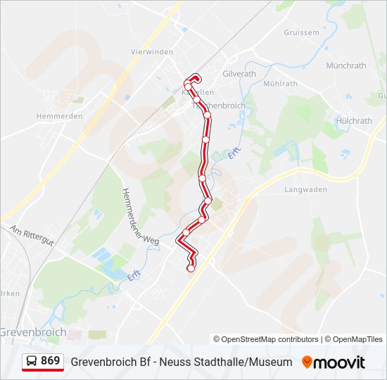 869 Bus Line Map