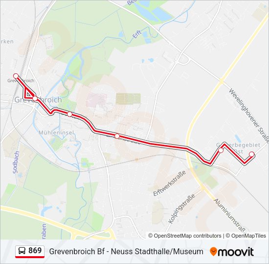 869 Bus Line Map