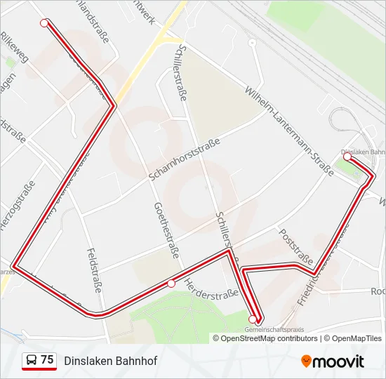 75 Bus Line Map